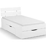 Białe Łóżka do sypialni z szufladami drewniane marki Rauch 