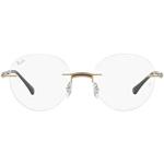 Ray-Ban Rx8768 tytanowe okrągłe oprawki do okularów korekcyjnych, Brązowy na soczewce Arista/Demo, 50 mm