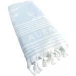 Niebieskie Ręczniki do sauny gładkie z froty marki Laura Ashley w rozmiarze 90x180 cm 