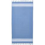 Niebieskie Ręczniki plażowe w paski marki Catherine Lansfield w rozmiarze 75x150 cm 