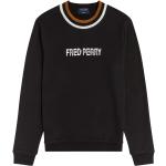Czarne Bluzy sportowe z długimi rękawami sportowe bawełniane marki Fred Perry w rozmiarze S 