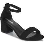 Przecenione Czarne Sandały damskie na lato marki REFRESH w rozmiarze 36 - wysokość obcasa od 5cm do 7cm 