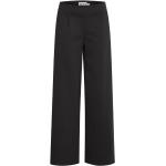 Czarne Szerokie spodnie damskie z wiskozy marki ICHI w rozmiarze XL 