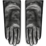 Czarne Rękawiczki skórzane damskie z gładkiej skóry marki Semi Line w rozmiarze S 