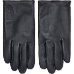 Czarne Rękawiczki skórzane męskie ze skóry marki HUGO BOSS BOSS w rozmiarze 9 