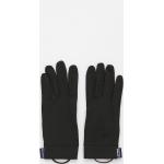 Przecenione Czarne Rękawiczki męskie gładkie w stylu minimal z poliestru marki Patagonia w rozmiarze XL 