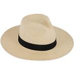 Beżowe Letnie kapelusze męskie eleganckie słomiane Rozmiar: 54 na festiwal marki Relaxdays 