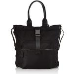 Czarne Shopper bags damskie z odpinanym paskiem marki Remonte 