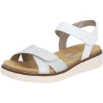 Białe Sandały skórzane damskie Rzepy na lato marki Remonte w rozmiarze 45 