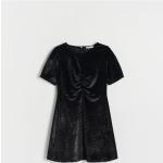 Czarne Sukienki dziecięce dzianinowe dla dziewczynek z poliestru marki Reserved w rozmiarze 152 