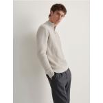 Jasnoszare Swetery półgolfy męskie bawełniane marki Reserved w rozmiarze XL 