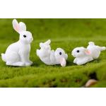 Wielokolorowe Figurki wielkanocne z motywem królików z żywicy 