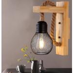 Czarne Lampy w stylu retro drewniane - gwint żarówki: E27 