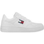 Białe Sneakersy skórzane męskie w stylu casual dżinsowe na wiosnę marki Tommy Hilfiger TOMMY JEANS w rozmiarze 44 