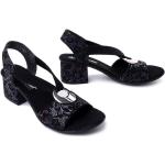 Czarne Sandały na obcasie damskie ze skóry syntetycznej na lato marki Rieker w rozmiarze 39 