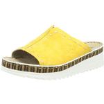 Żółte Buty skórzane damskie z nubuku na lato marki Rieker w rozmiarze 39 