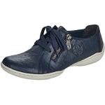 Niebieskie Sneakersy damskie wodoodporne z poliuretanu marki Rieker w rozmiarze 36 