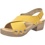 Żółte Sandały skórzane damskie na lato marki Rieker w rozmiarze 36 