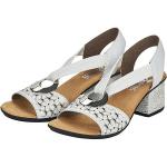 Białe Sandały skórzane damskie na lato marki Rieker w rozmiarze 39 