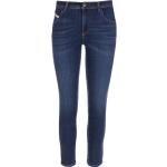 Niebieskie Proste jeansy damskie Skinny fit dżinsowe marki Diesel 