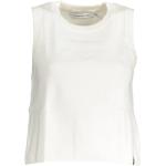 Białe Bluzki z dekoltem damskie eleganckie marki Calvin Klein w rozmiarze XL 