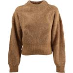 Brązowe Swetry z okrągłym dekoltem damskie eleganckie marki HUGO BOSS BOSS w rozmiarze M 