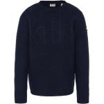 Niebieskie Swetry z okrągłym dekoltem męskie do prania w pralce z długimi rękawami akrylowe z okrągłym dekoltem marki Schott NYC w rozmiarze XL 