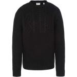 Czarne Swetry z okrągłym dekoltem męskie do prania w pralce z długimi rękawami akrylowe z okrągłym dekoltem marki Schott NYC w rozmiarze XL 