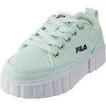 Miętowe Sneakersy na koturnie dla dzieci eleganckie marki Fila Sandblast w rozmiarze 30 