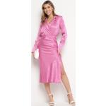 Przecenione Różowe Spódnice midi damskie eleganckie w rozmiarze L 