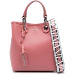 Różowe Shopper bags damskie eleganckie ze skóry syntetycznej marki Emporio Armani 