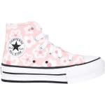 Różowe Wysokie sneakersy dla dzieci z tkaniny na wiosnę marki Converse w rozmiarze 35 