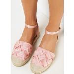 Przecenione Różowe Espadryle sandały damskie plecione na lato w rozmiarze 40 
