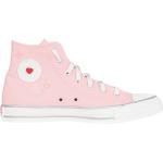 Różowe Wysokie sneakersy damskie płócienne na wiosnę marki Converse w rozmiarze 40 