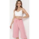 Przecenione Różowe Spodnie typu culottes damskie w rozmiarze L 