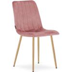 Przecenione Różowe Krzesła stylowe tapicerowane w nowoczesnym stylu aksamitne marki ELIOR 