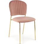 Złote Krzesła stylowe tapicerowane pikowane aksamitne marki ELIOR 