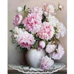 Różowe Obrazy olejne z motywem kwiatów 
