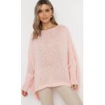 Przecenione Różowe Swetry oversize damskie w rozmiarze uniwersalnym 