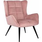 Przecenione Fotele uszaki z podłokietnikami pikowane w nowoczesnym stylu z tkaniny marki ELIOR 