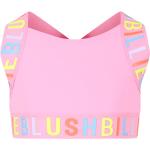 Różowe Bluzki dziecięce na ramiączkach poliamidowe marki Billieblush 