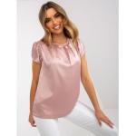 Różowe Bluzki koszulowe damskie eleganckie w rozmiarze XL 