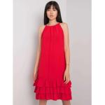 Czerwone Sukienki damskie z falbankami w rozmiarze XL 