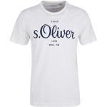 Białe Koszulki z napisami męskie z krótkimi rękawami marki s.Oliver w rozmiarze M 