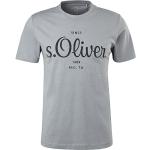 Szare Koszulki z napisami męskie z krótkimi rękawami marki s.Oliver w rozmiarze L 