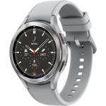 Srebrne Smartwatche z GPS super AMOLED z opaską ze srebra marki Samsung Galaxy Watch4 