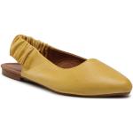 Przecenione Żółte Sandały skórzane damskie z gładkiej skóry na lato marki Badura w rozmiarze 36 