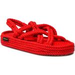 Przecenione Czerwone Espadryle sandały damskie na lato w rozmiarze 39 