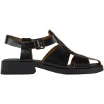 Czarne Sandały skórzane męskie gładkie eleganckie na lato marki Camper w rozmiarze 39 - wysokość obcasa do 3cm 