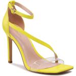 Przecenione Żółte Sandały skórzane damskie na lato marki DEEZEE w rozmiarze 40 